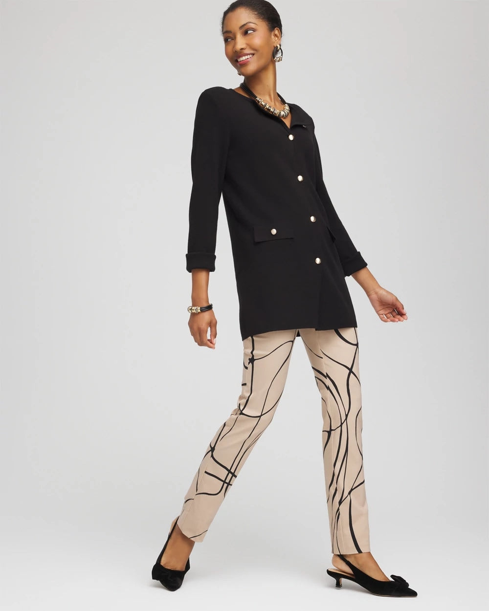 Brigitte™ Golden Leaf Slim Full-Length Pants