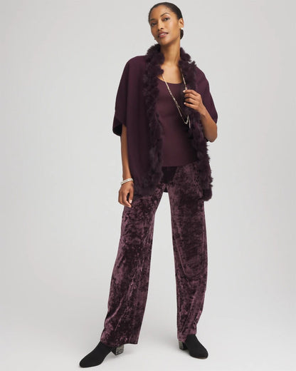 Crushed Velvet Wide-Leg Pants