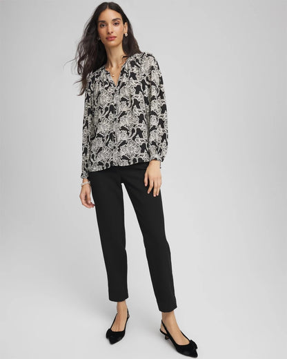 Matelassé Slim Tapered Ankle Pants