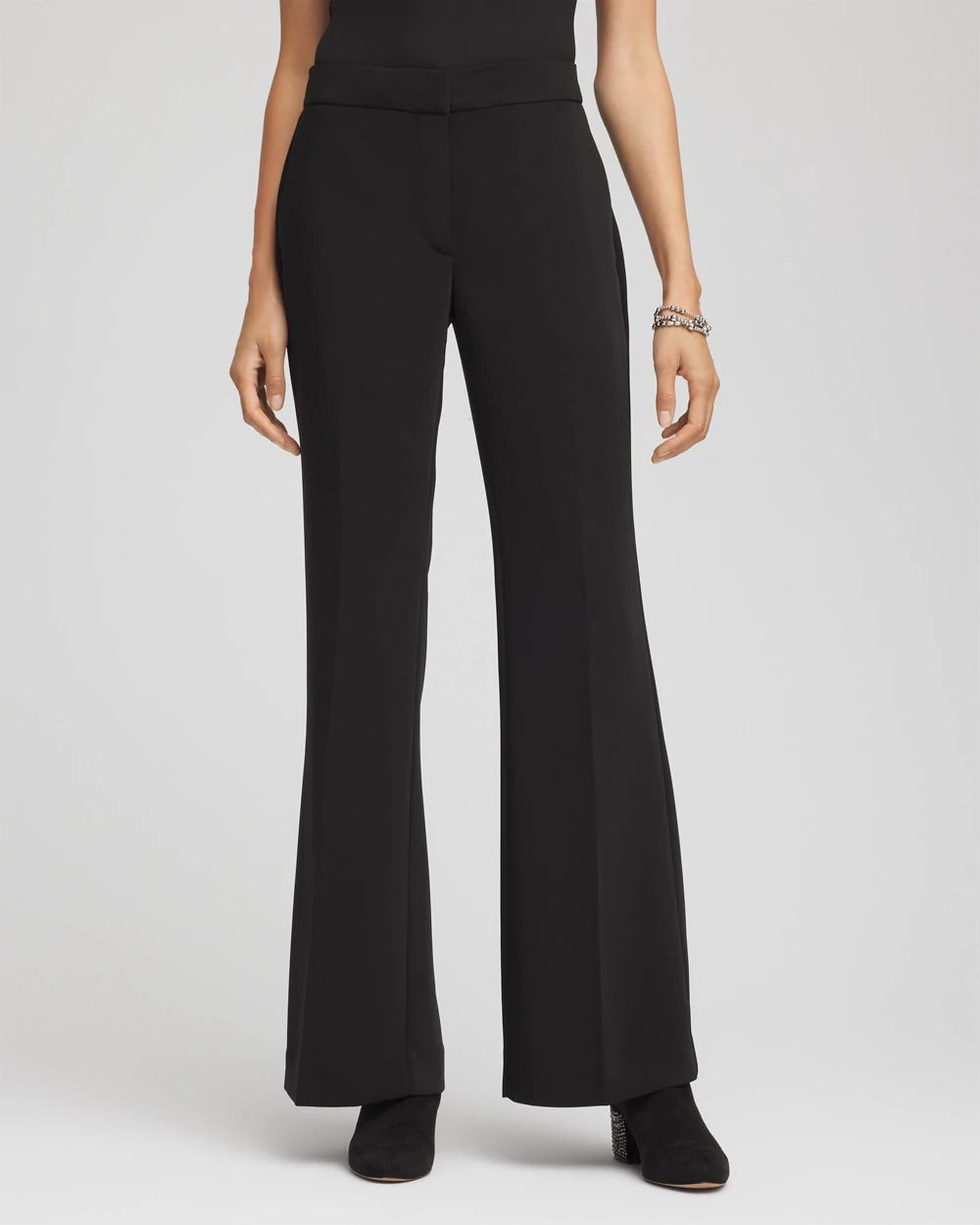 Crepe Flared Trouser Pants