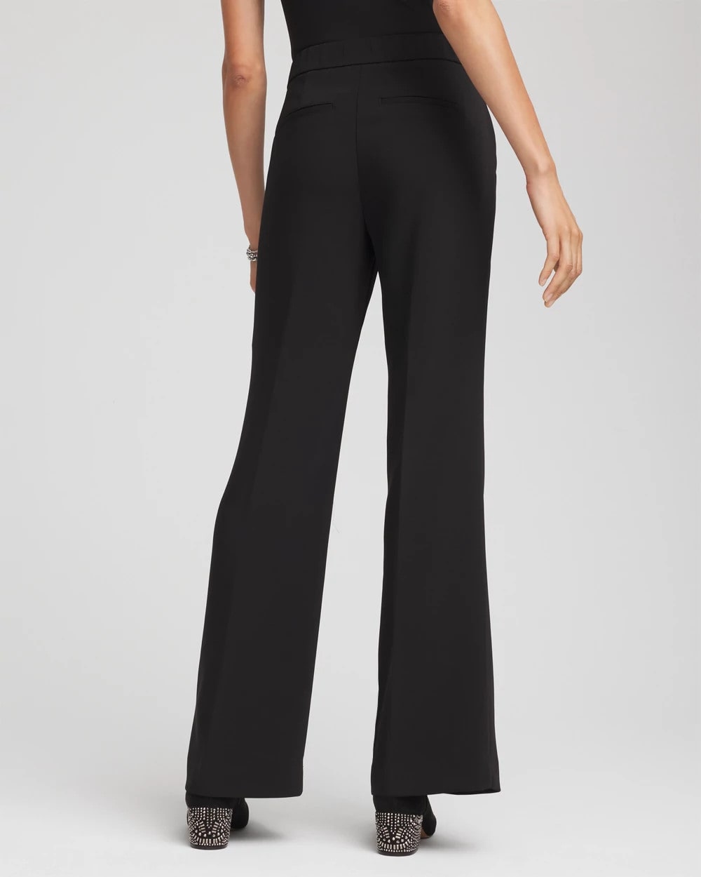 Crepe Flared Trouser Pants
