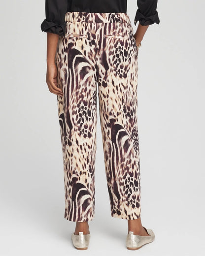 Bengal Marks Crepe Pull-On Ankle Pants
