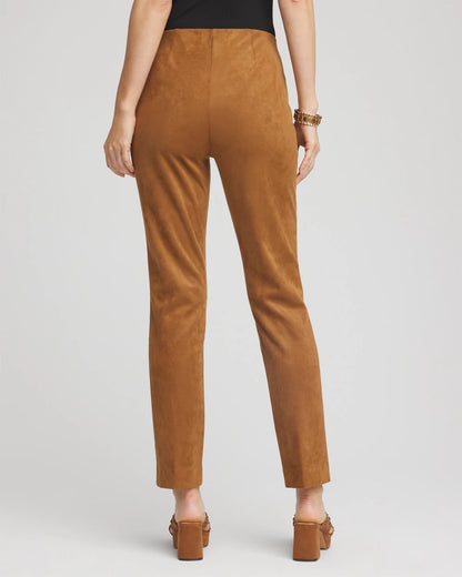 Faux Suede Juliet Slim Ankle Pants