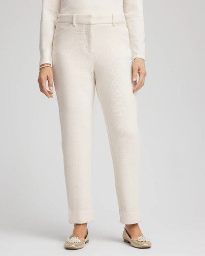 Matelassé Slim Tapered Ankle Pants