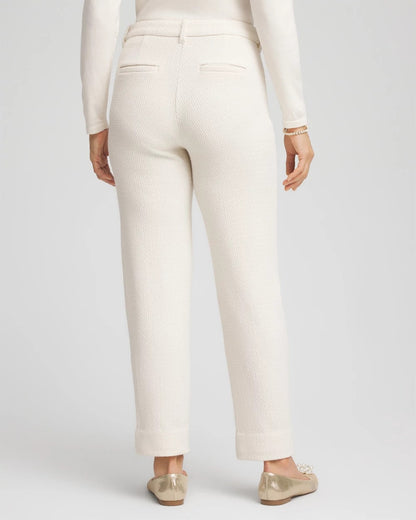 Matelassé Slim Tapered Ankle Pants