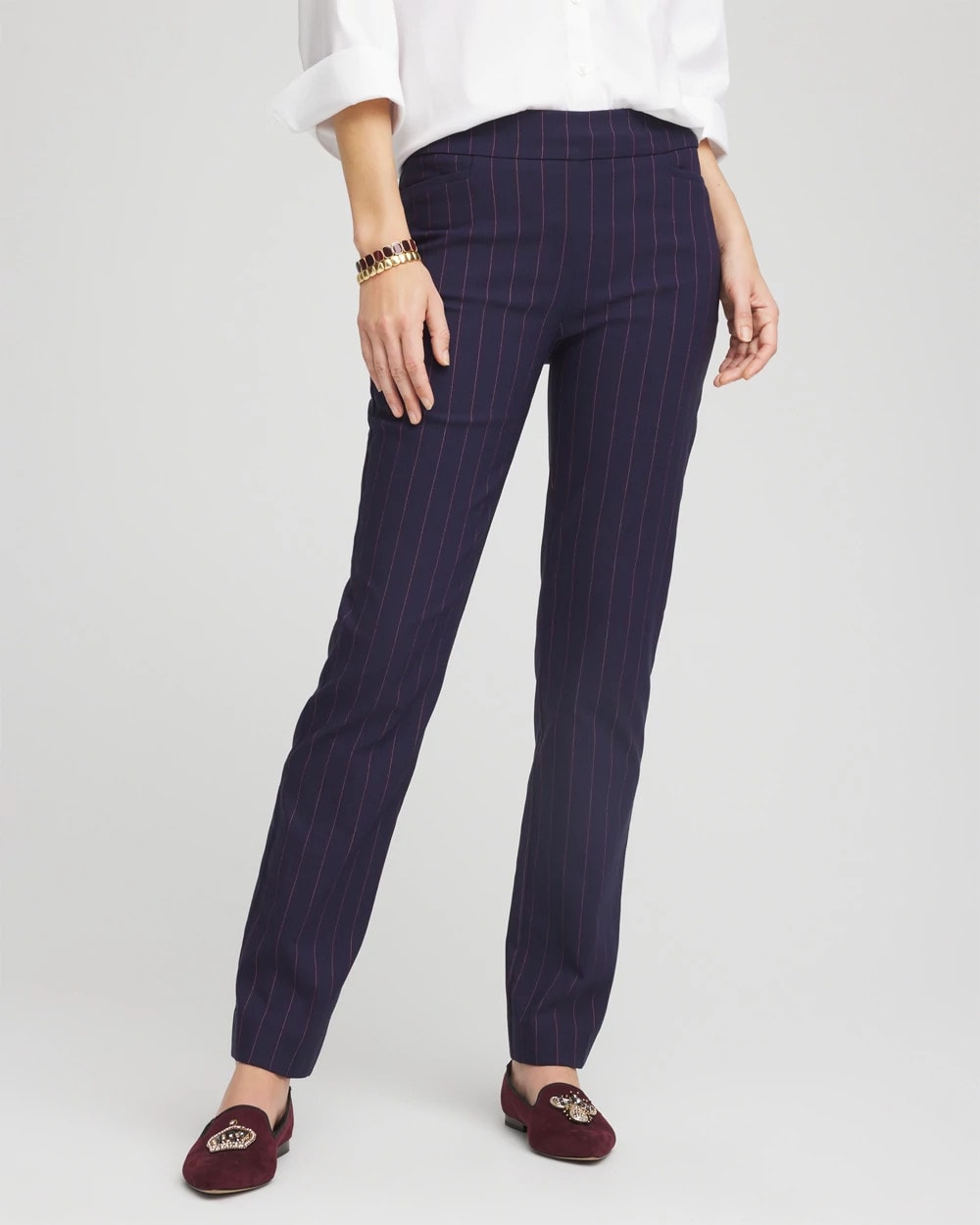 Shadow Stripe Brigitte™ Slim Pull-On Pants