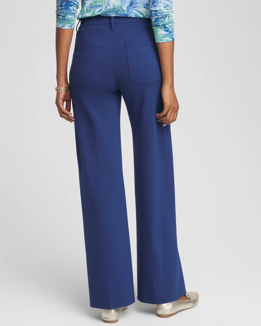 Five-Pocket Wide-Leg Ponte Pants
