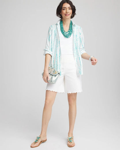 Brigitte™ Pull-On Scallop-Hem Shorts