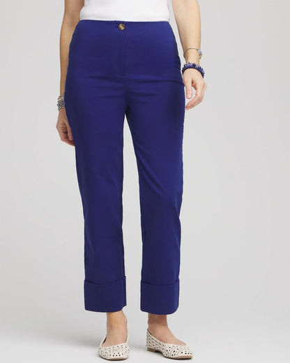 Stretch Sateen Cropped Pants