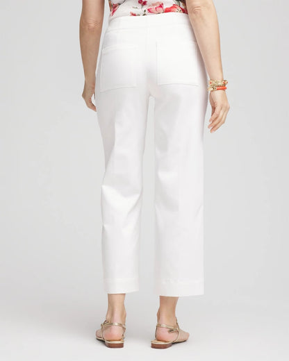 Sateen Cutout Cropped Pants