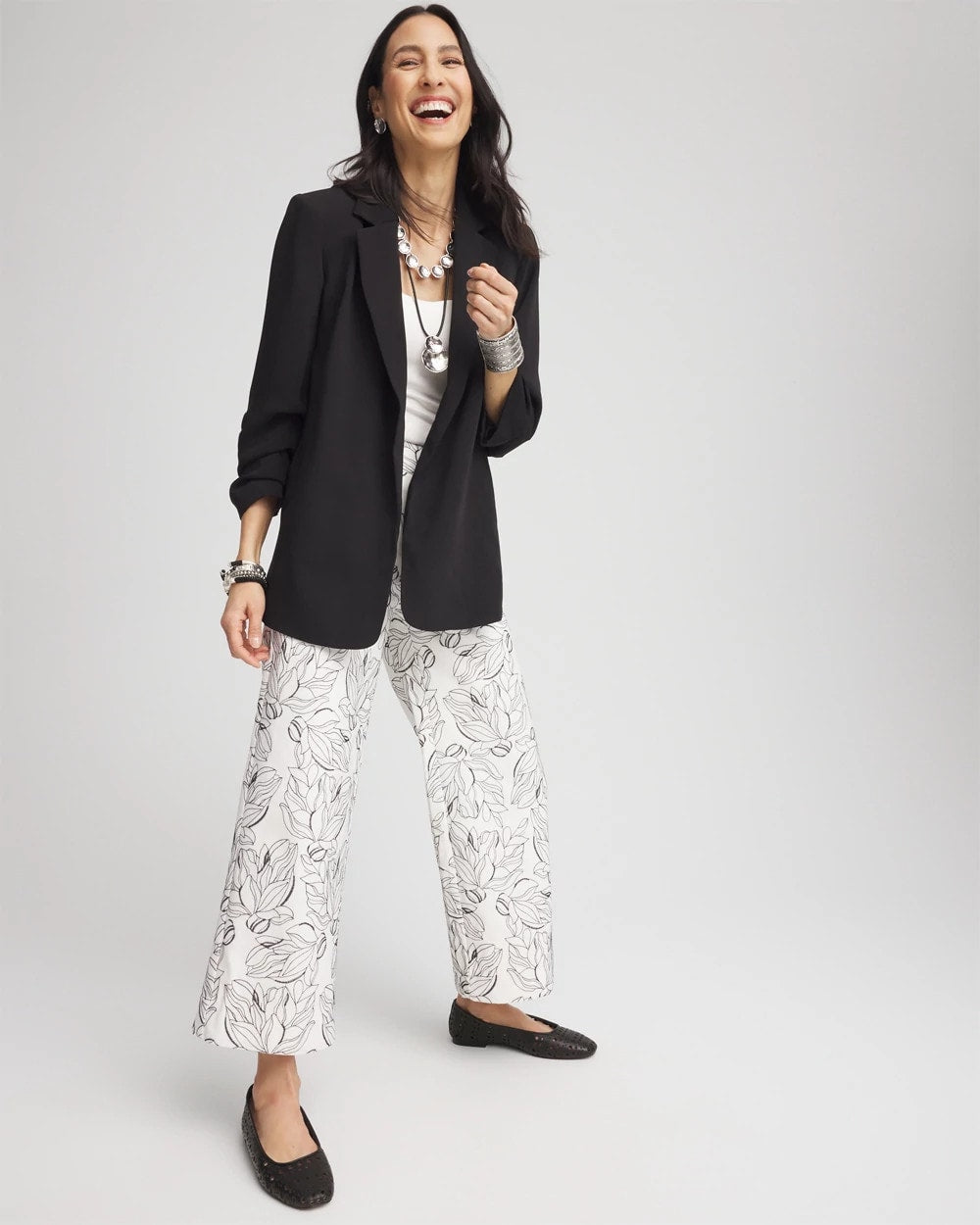 Brigitte™ Floral Embroidered Wide-Leg Cropped Pants