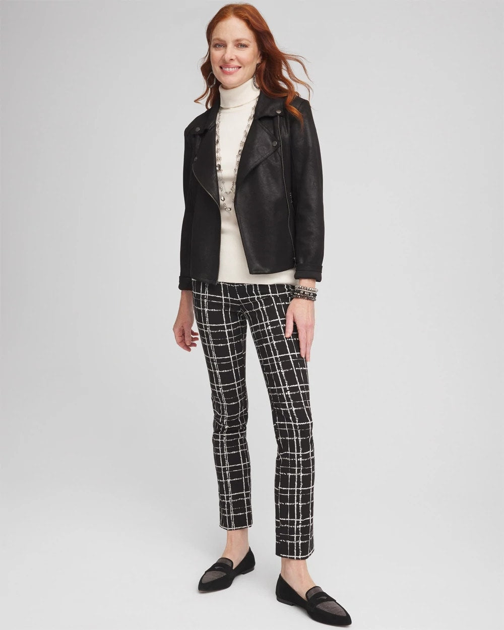 Brigitte Plaid Slim Ankle Pants