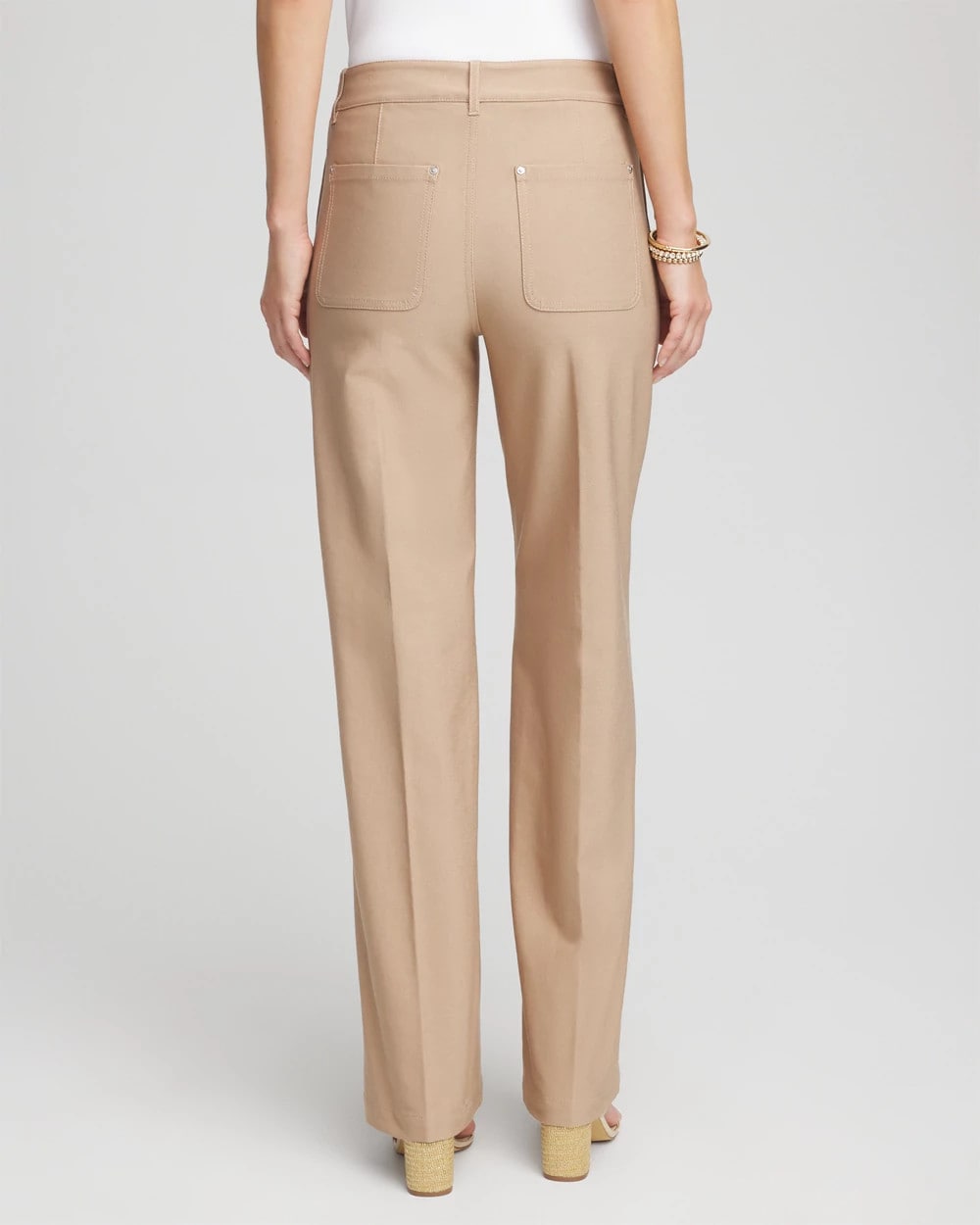 Petite Cotton Straight-Leg Trousers