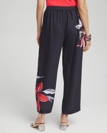 Floral Print Soft Cropped Pants