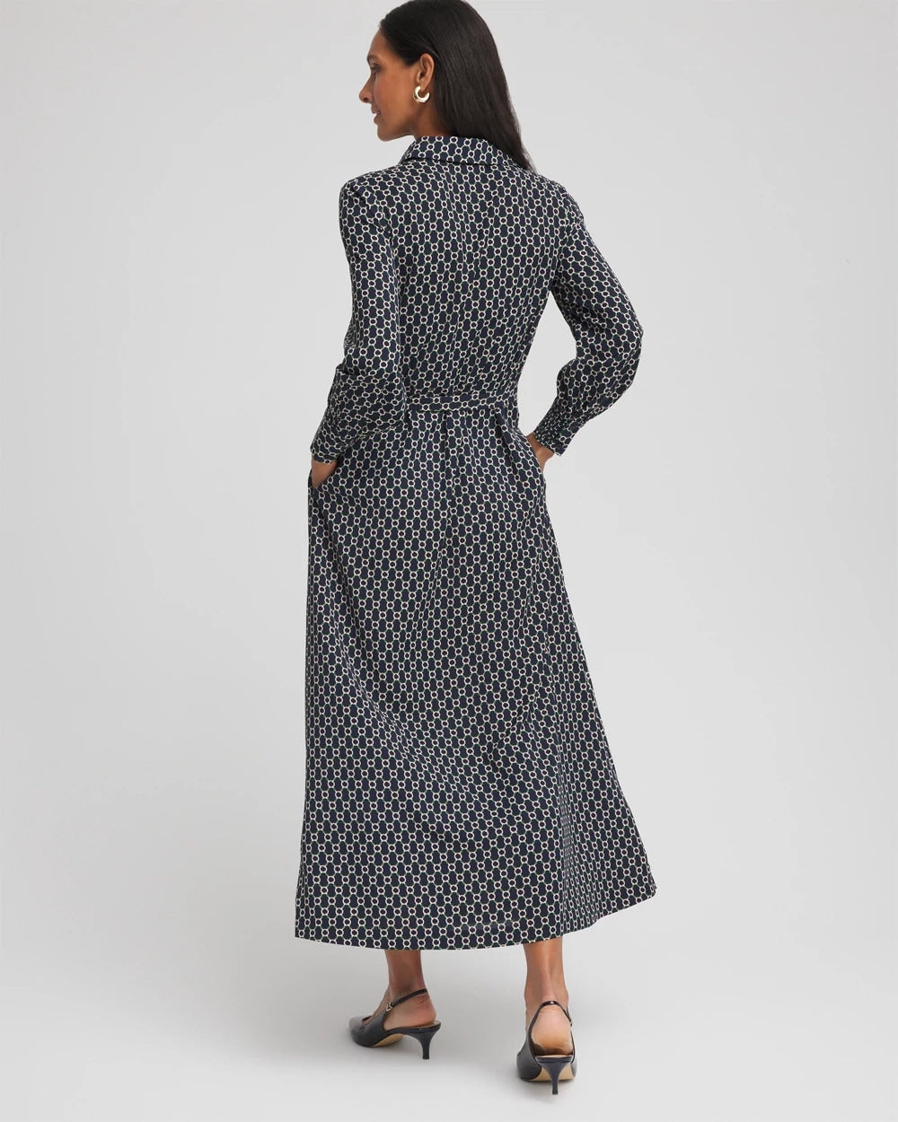 Chain Print Maxi Shirtdress