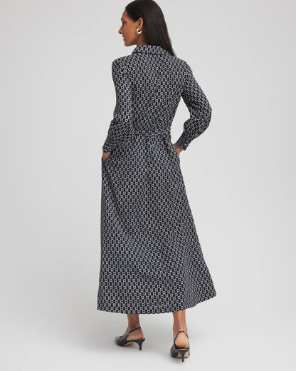 Chain Print Maxi Shirtdress