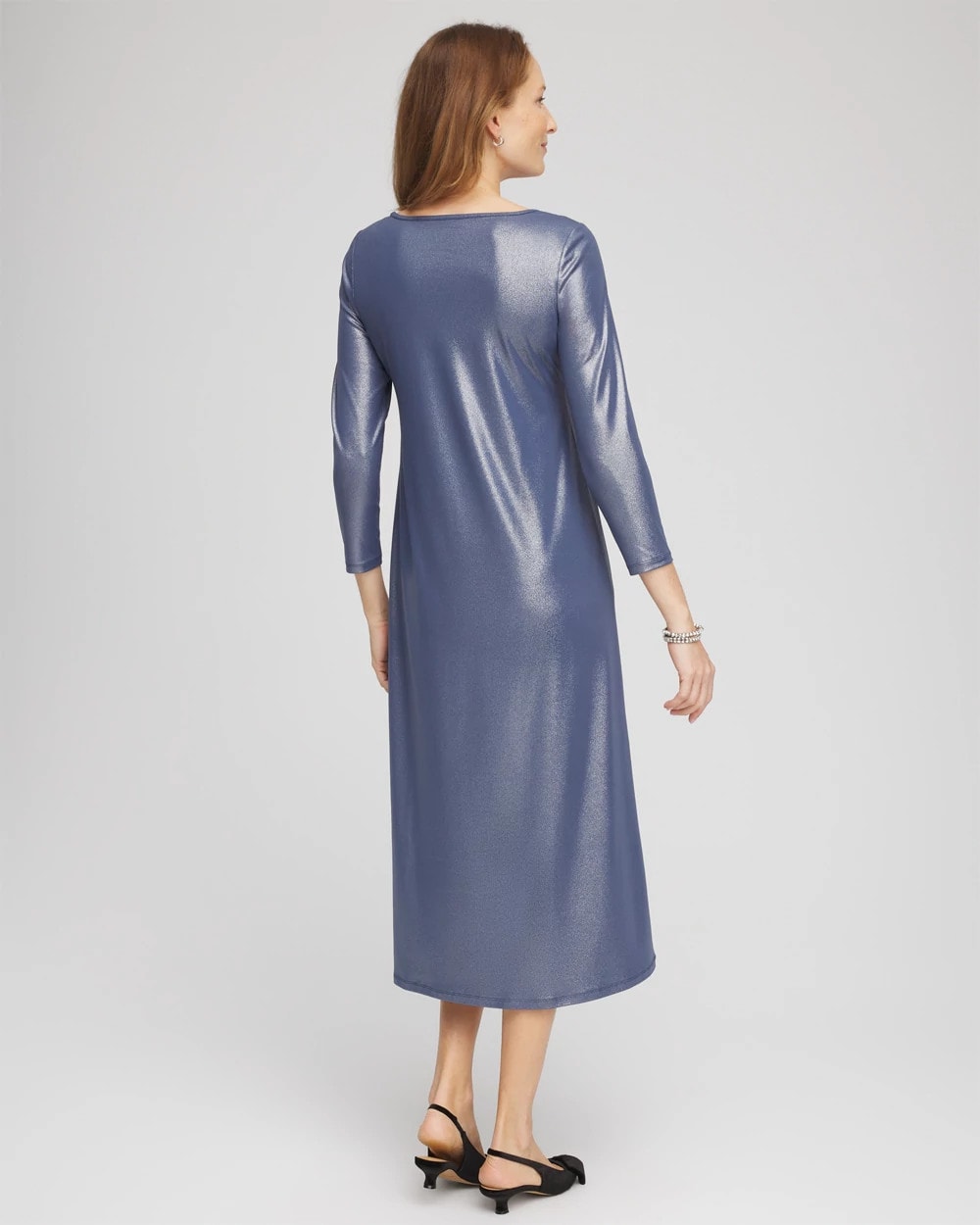 Foiled Jersey Knit Maxi Dress