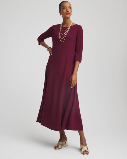 Seamed Crepe Maxi Dress