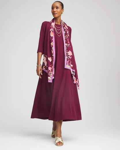 Seamed Crepe Maxi Dress