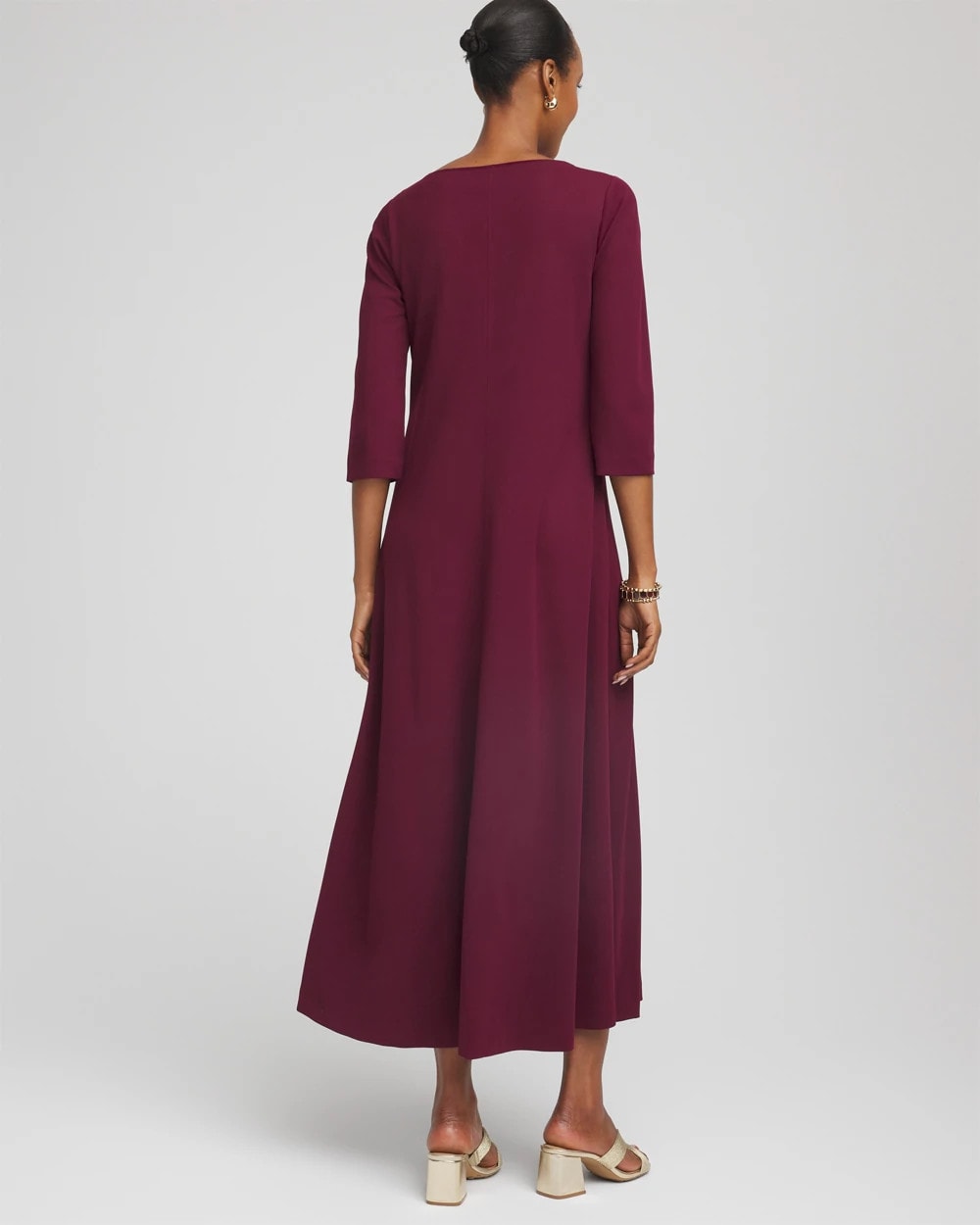 Seamed Crepe Maxi Dress