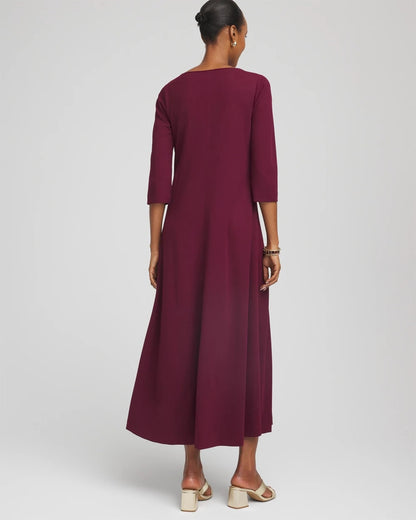 Seamed Crepe Maxi Dress