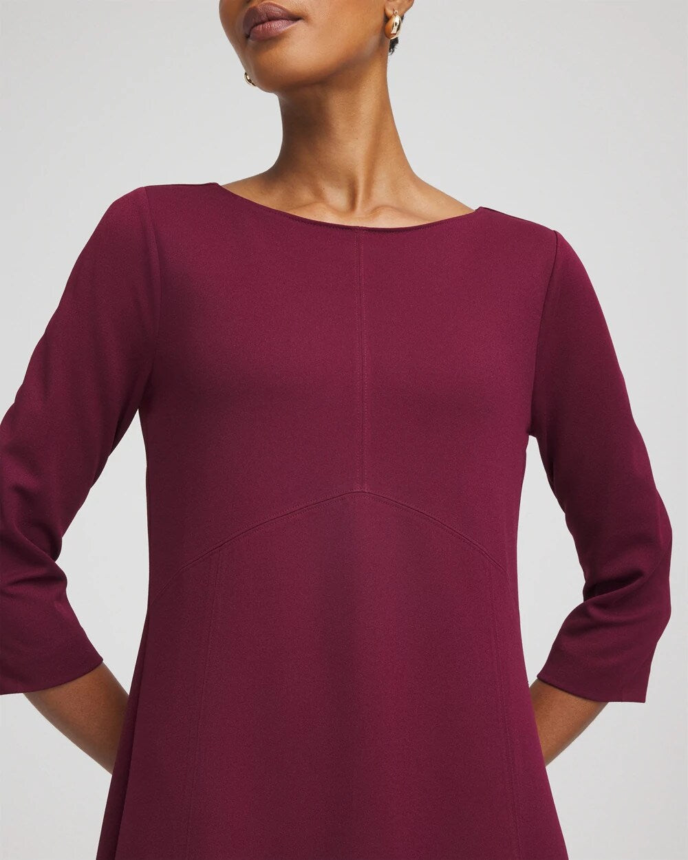 Seamed Crepe Maxi Dress