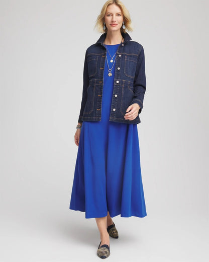 Seamed Crepe Maxi Dress