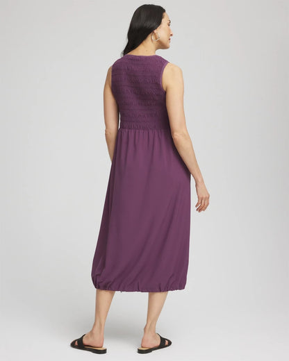 Zenergy® UPF Smocked Midi Dress