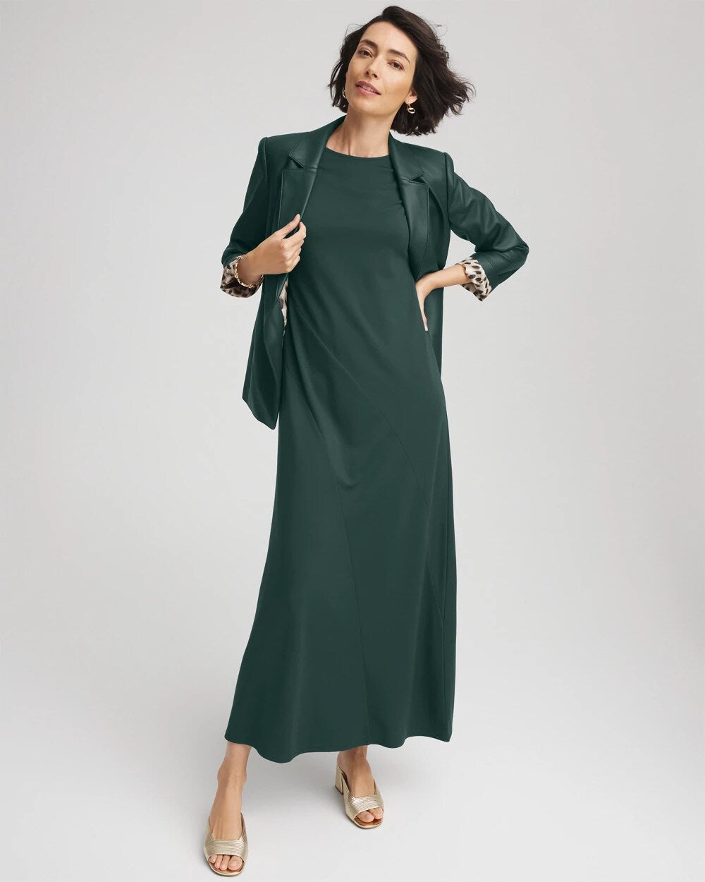 Dolman-Sleeve Ponte  Maxi Dress