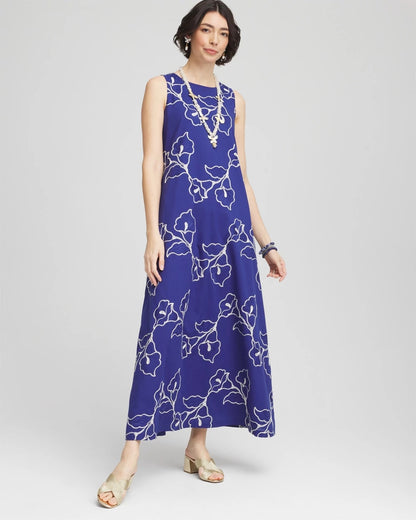 Embroidered Sleeveless Maxi Dress