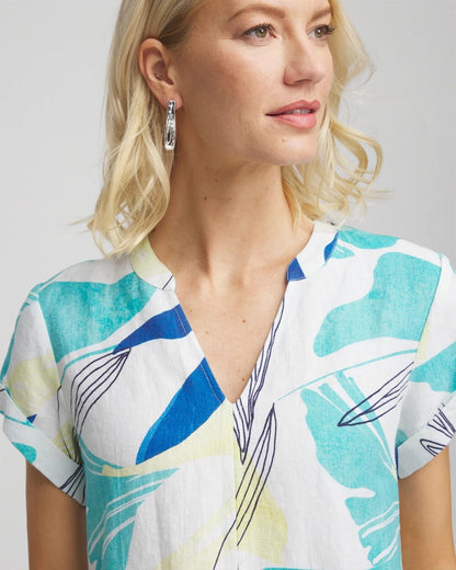 Cuff Sleeve Linen Dress