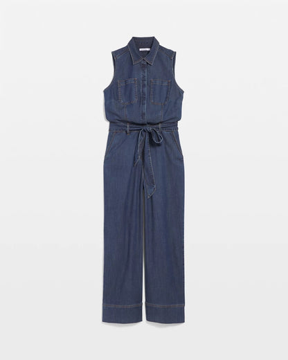 Denim Wide-Leg Jumpsuit
