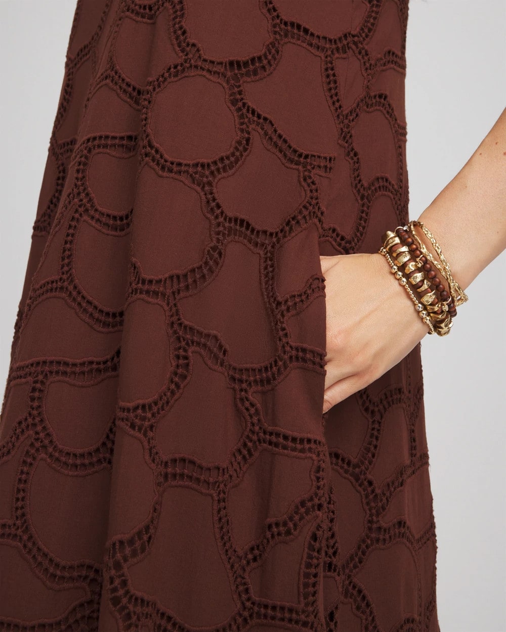 Eyelet Cutout Maxi Tank Dress