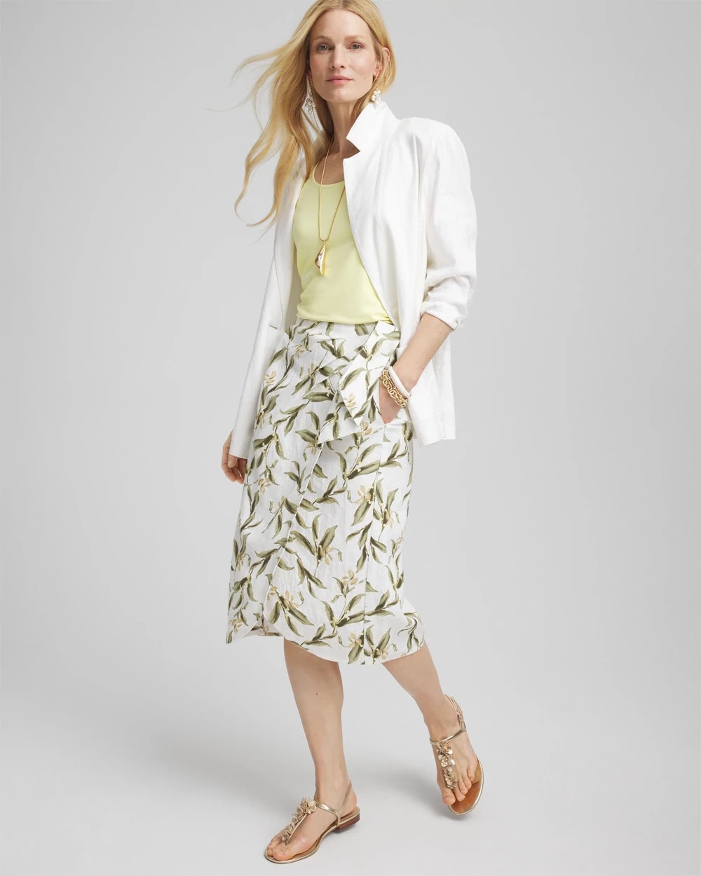 Linen Midi Wrap Skirt
