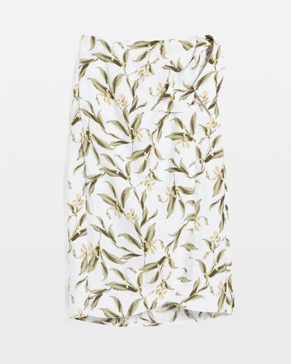 Linen Midi Wrap Skirt