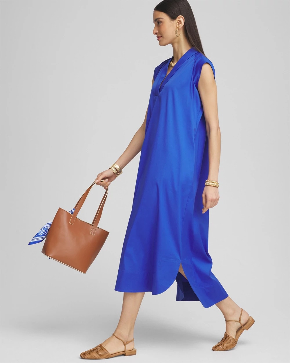 Popover Poplin Maxi Dress