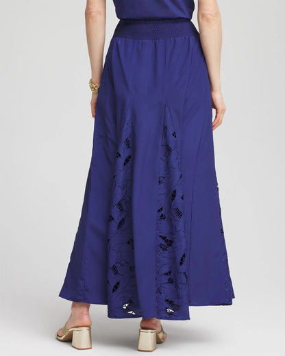 Godet Maxi Eyelet Skirt