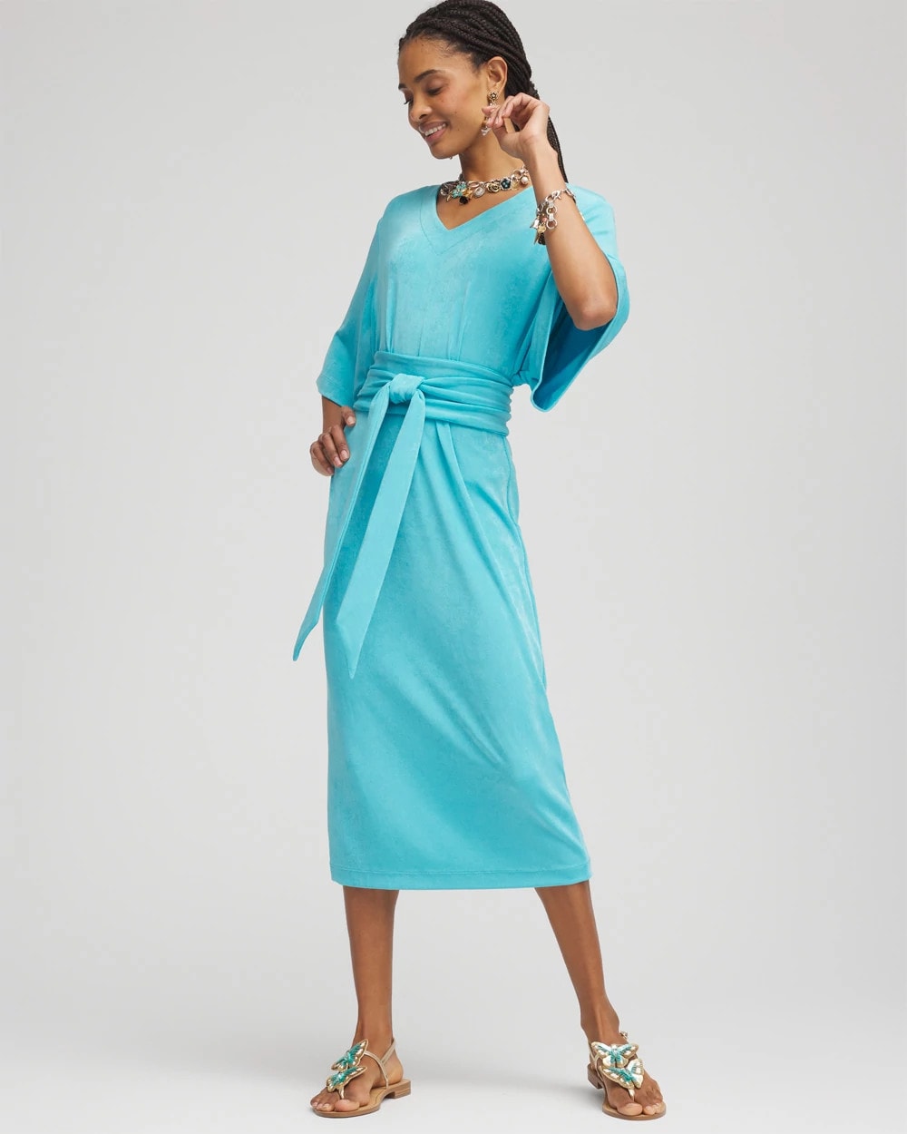 Travelers™ Kimono Sleeved V-Neck Dress