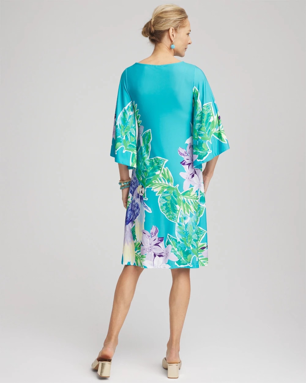 Angel-Sleeve Boat Neck Dress