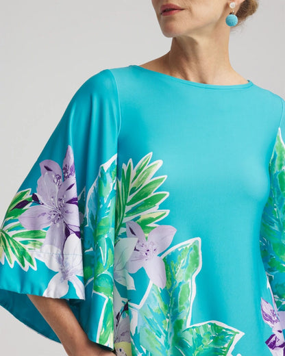 Angel-Sleeve Boat Neck Dress