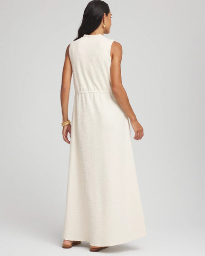Sleeveless Tweed Maxi Dress