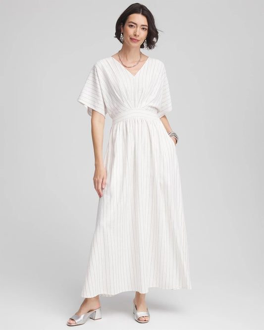 Metallic Striped Maxi Dress