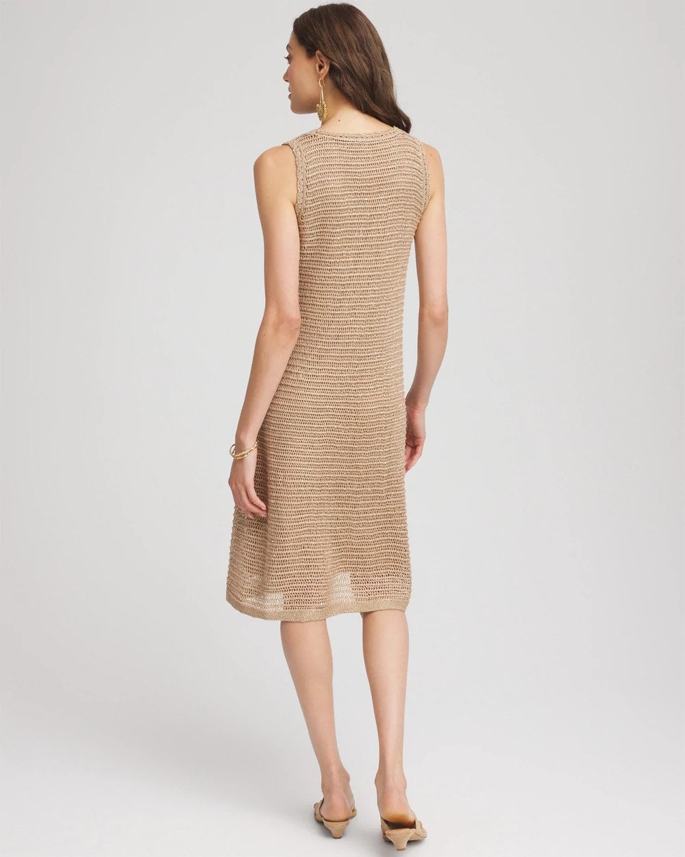 Crochet-Knit Sequins Tank Dress