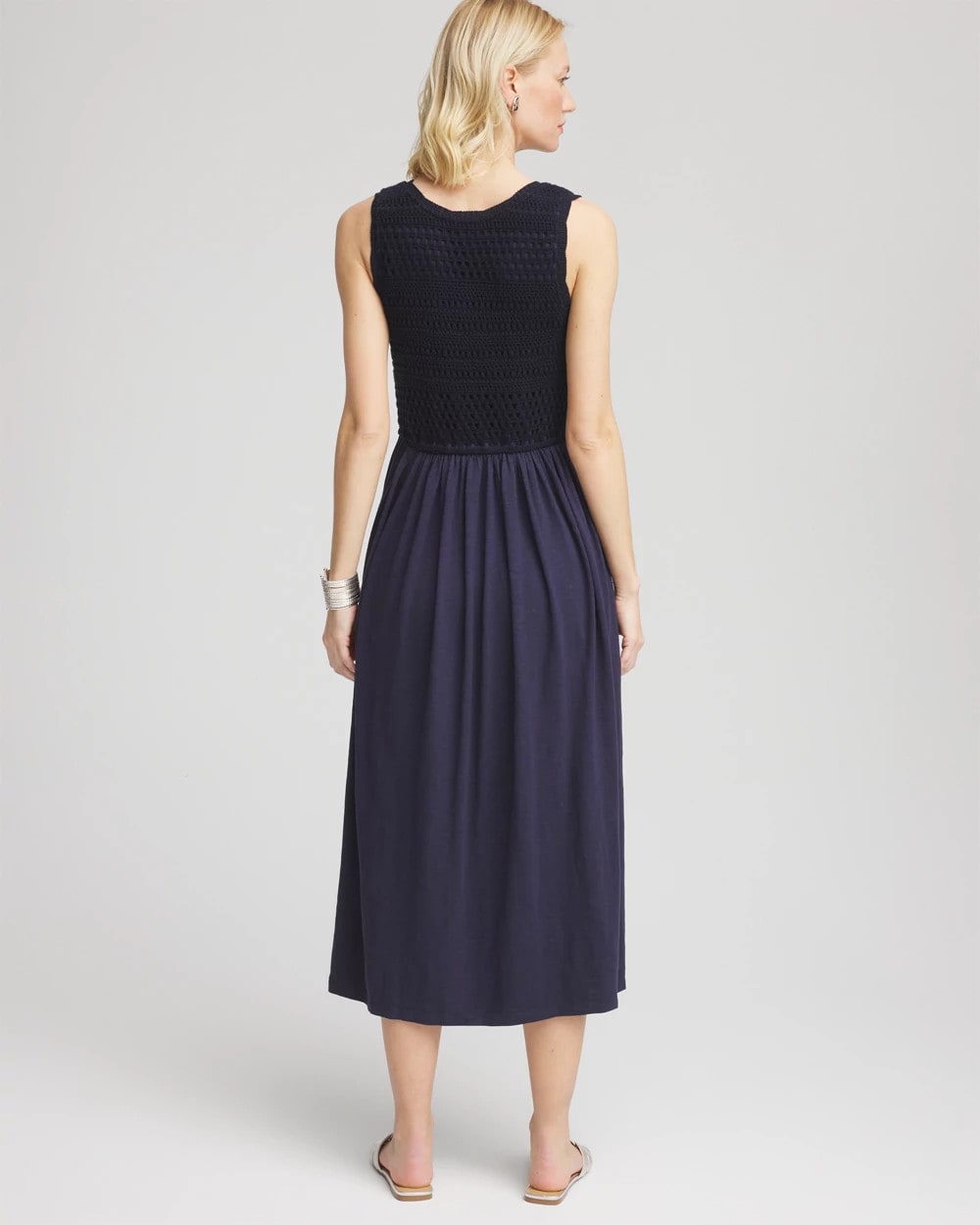Crochet-Bodice Maxi Dress