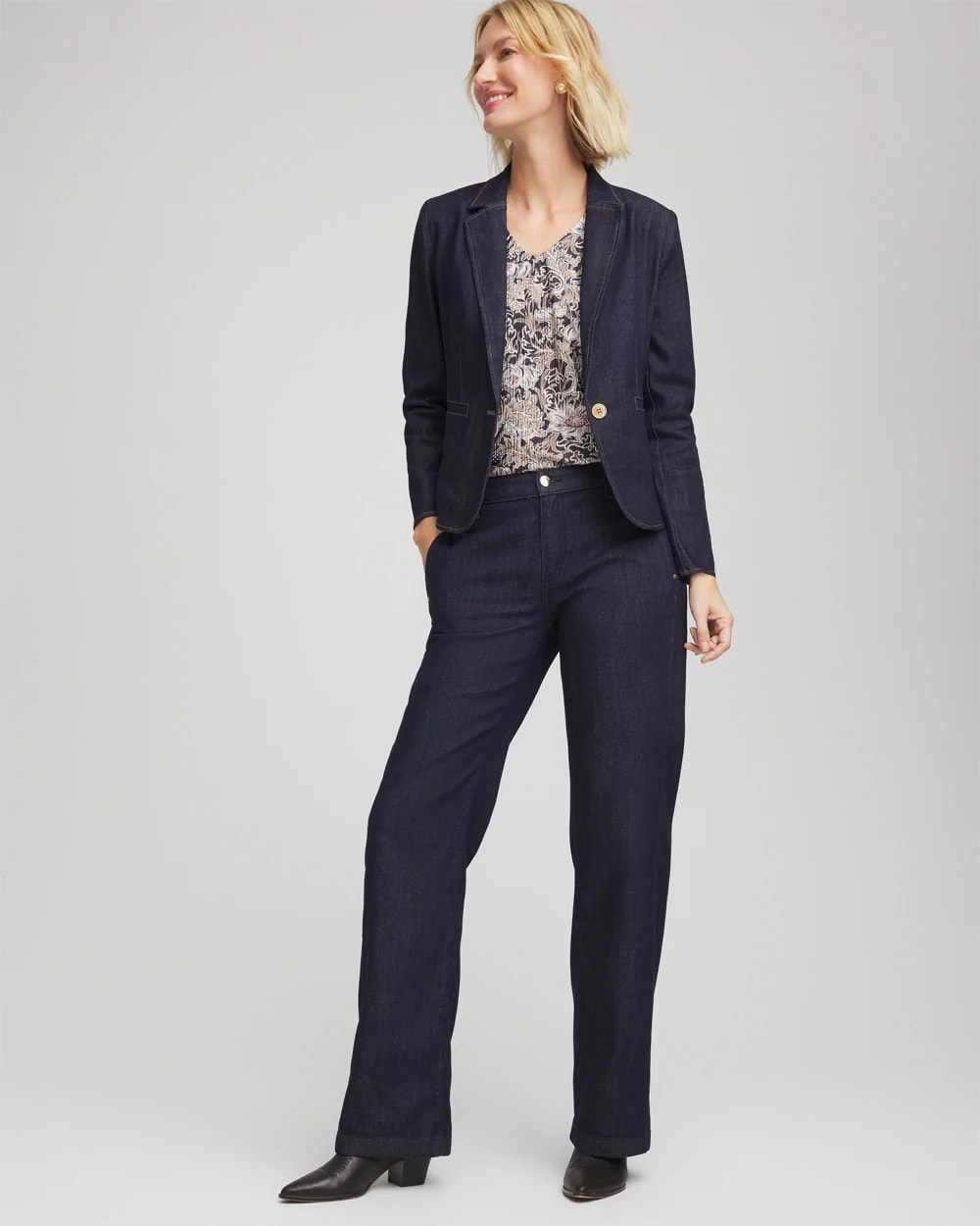Denim Peplum Blazer