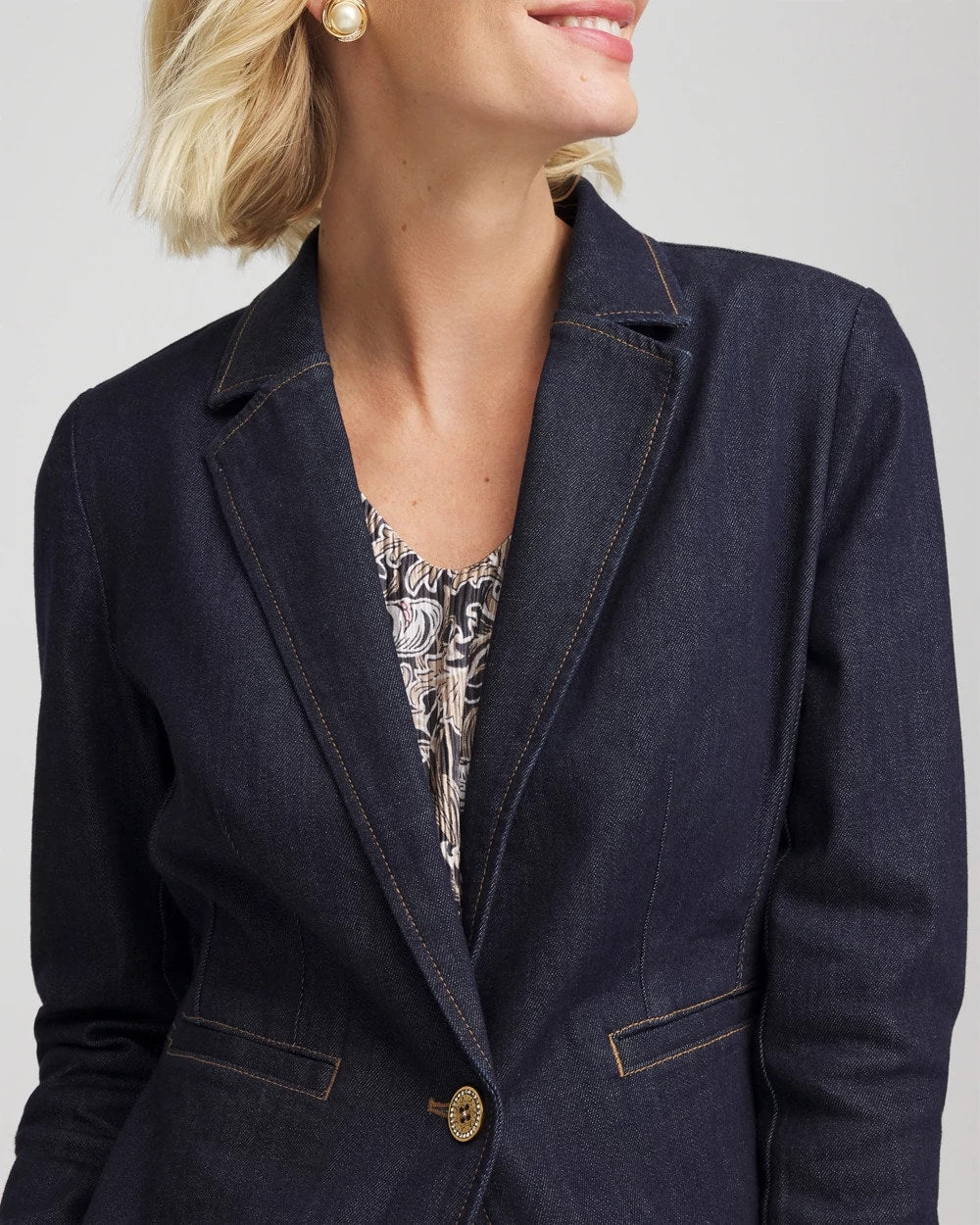Denim Peplum Blazer