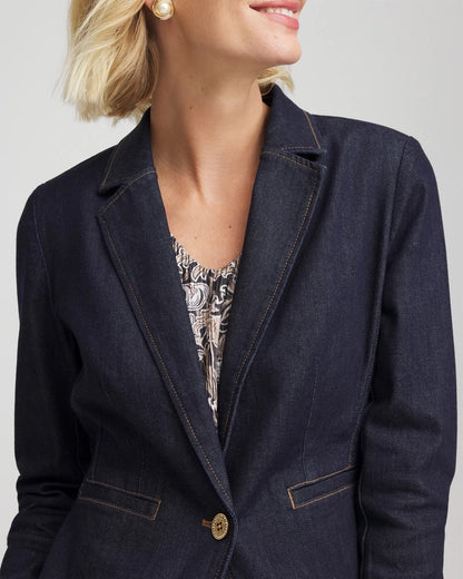 Denim Peplum Blazer