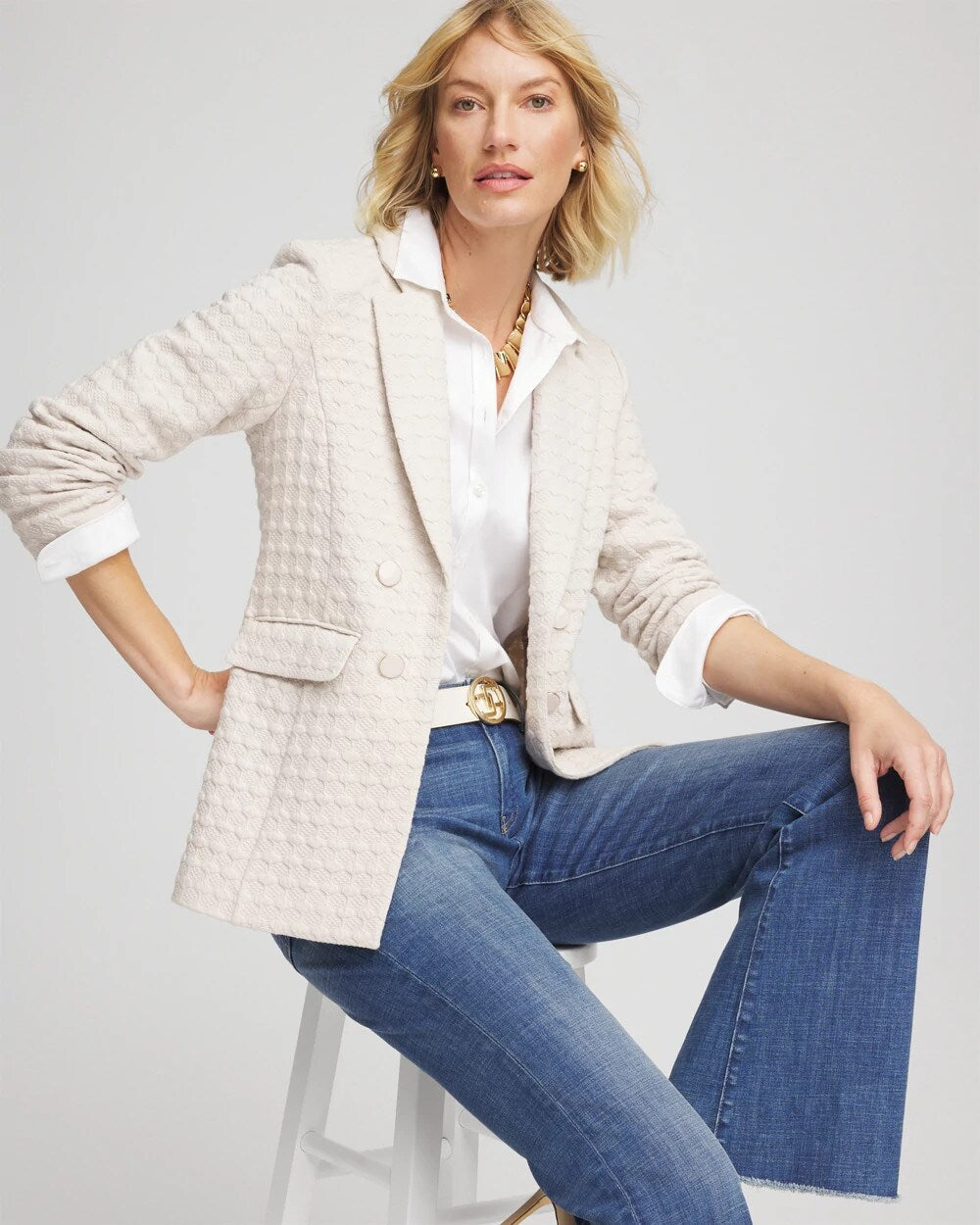 Textured Knit Blazer