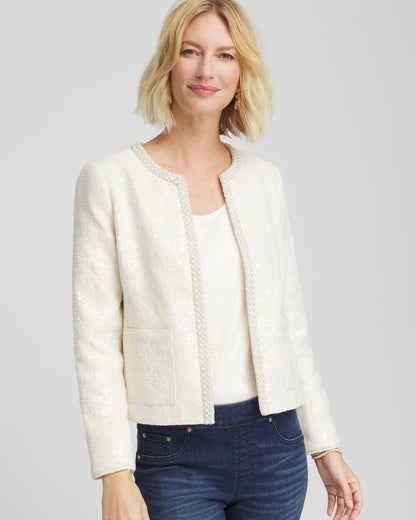 Pearl Trim Tweed Jacket