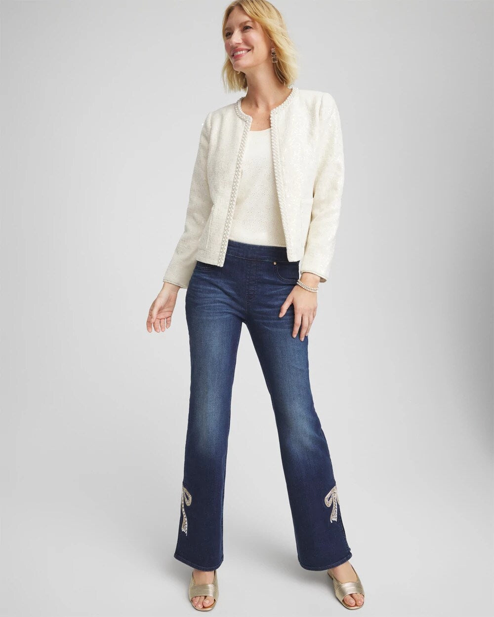Pearl Trim Tweed Jacket